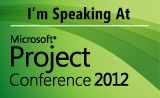 Speaker announcement for the Microsoft Project Conference 2012