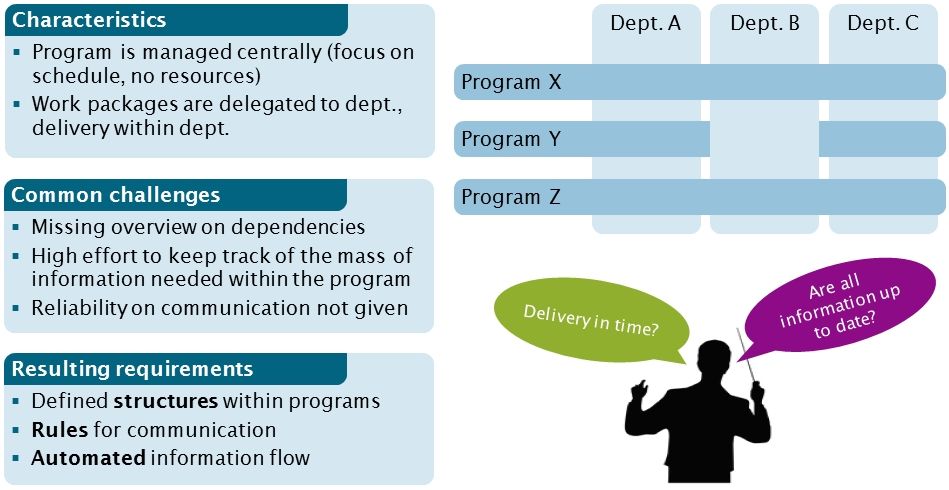 Illustration of program management in matrix organizations