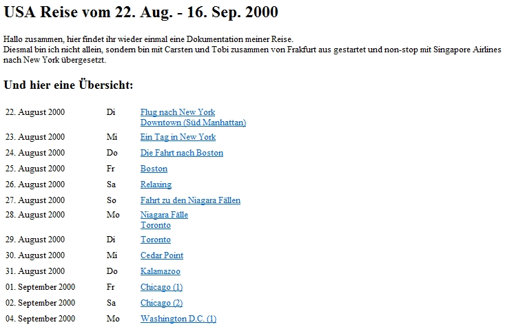 2000 – Exploring the East Coast